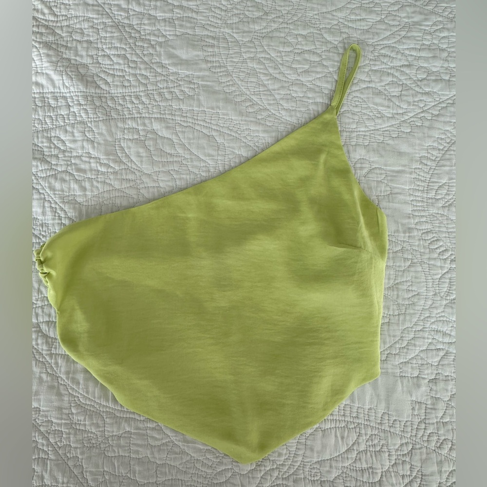 One shoulder, Lime-green Forever 21 crop top